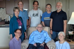 GWHS 1969 class members visit Irwin Hoffman at home, during their 50th reunion